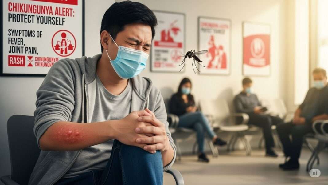 Man suffering from Chikungunya 2025 symptoms in China during 2025 outbreak