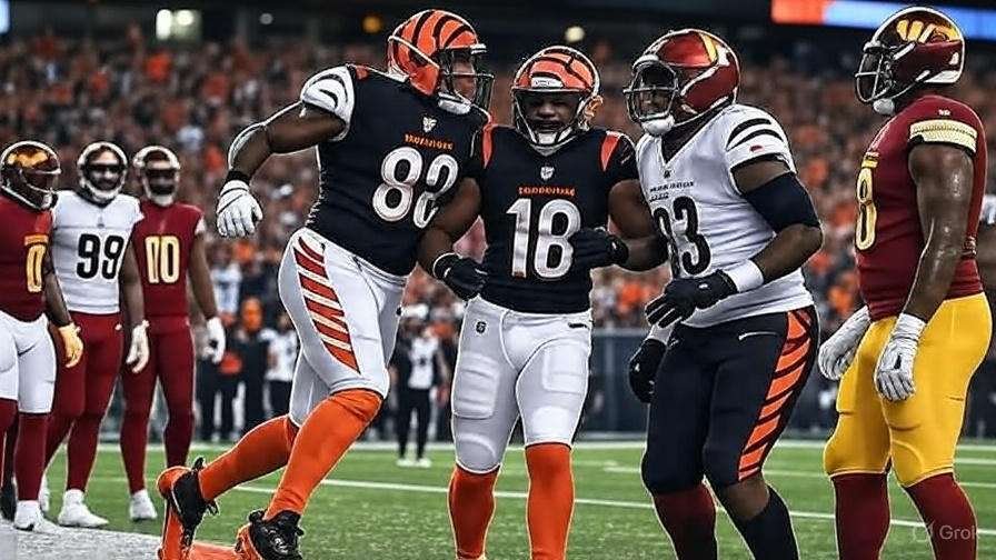 Bengals celebrate a 31-17 victory over Commanders in NFL Preseason Week 2
